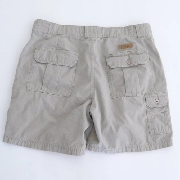 Vintage Cabela's Tan Outdoor 100% Cotton Cargo  Shorts 36 - Picture 2 of 11